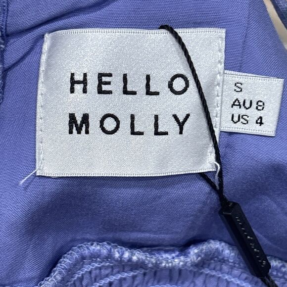 Hello Molly Dress Womens Small US 4 Floral Ruffle Smocked Party Mini NEW - Picture 2 of 14